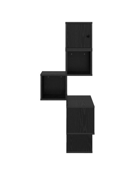 Mensola Angolare da Parete Rovere Nero 48 x 48 x 120 cm