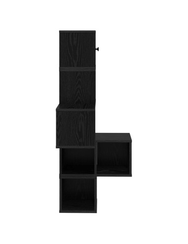 Mensola Angolare da Parete Rovere Nero 48 x 48 x 120 cm