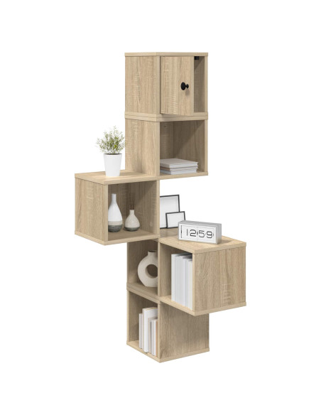 Mensola Angolare da Parete Rovere Sonoma 48 x 48 x 120 cm