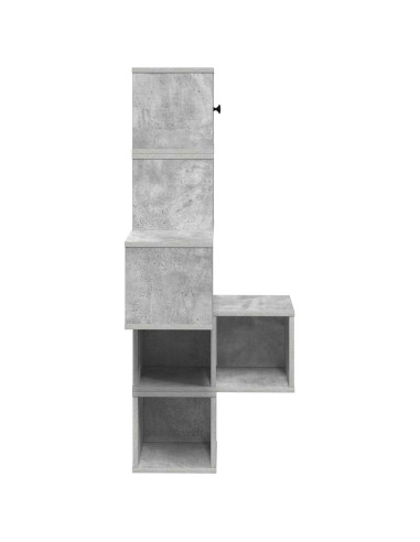 Mensola Angolare da Parete Grigio Cemento 48 x 48 x 120 cm