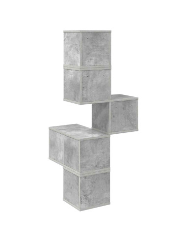 Mensola Angolare da Parete Grigio Cemento 48 x 48 x 120 cm