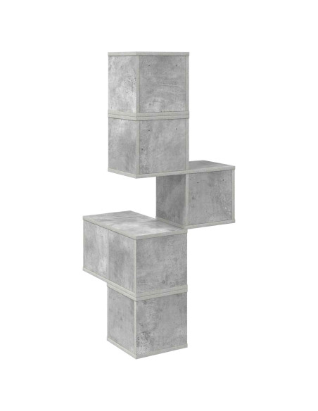 Mensola Angolare da Parete Grigio Cemento 48 x 48 x 120 cm