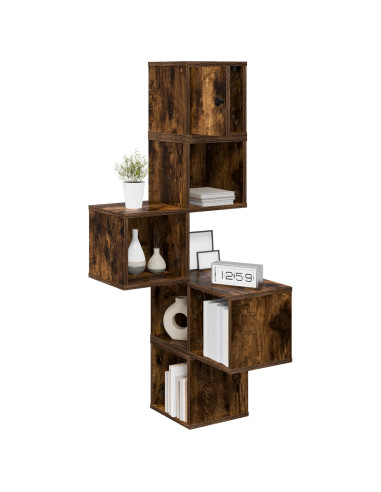 Mensola Angolare da Parete Rovere Fumo 48 x 48 x 120 cm