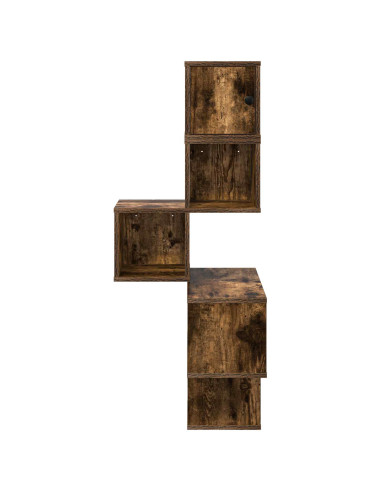 Mensola Angolare da Parete Rovere Fumo 48 x 48 x 120 cm