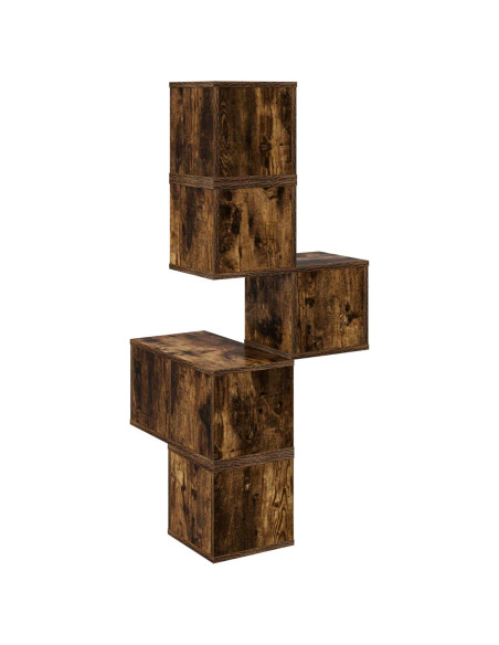 Mensola Angolare da Parete Rovere Fumo 48 x 48 x 120 cm