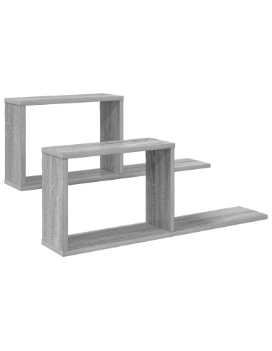 Scaffali flottanti 2 pcs Sonoma grigio 80 x 15 x 30 cm