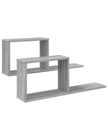 Scaffali flottanti 2 pcs Sonoma grigio 80 x 15 x 30 cm