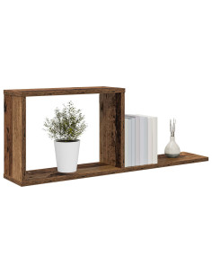 Scaffali flottanti Legno antico 80 x 15 x 30 cm 2
