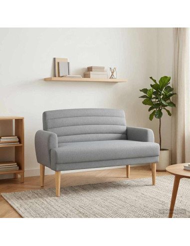Loveseat con bottoni imbottiti Grigio Chiaro 116 x 67 x 80 cm