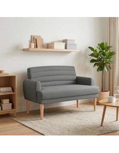 Loveseat con bottoni imbottiti Grigio Scuro 116 x 67 x 80 cm