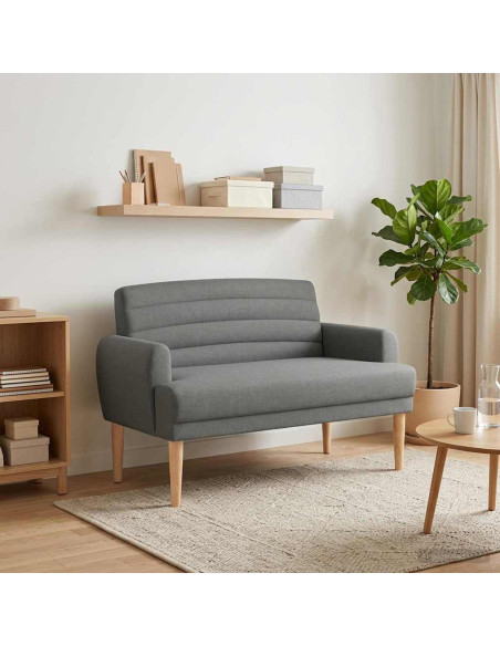 Loveseat con bottoni imbottiti Grigio Scuro 116 x 67 x 80 cm