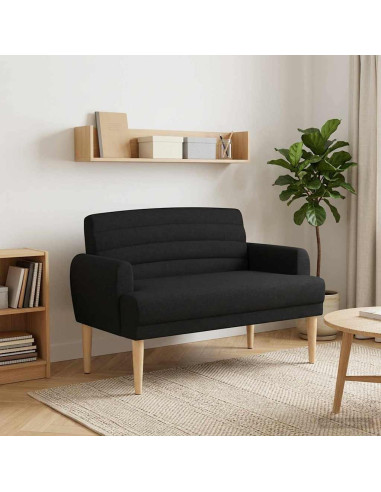 Loveseat con bottoni imbottiti Nero 116 x 67 x 80 cm Tessuto