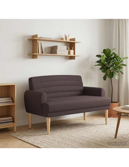 Loveseat con bottoni imbottiti Marrone Scuro 116 x 67 x 80 cm