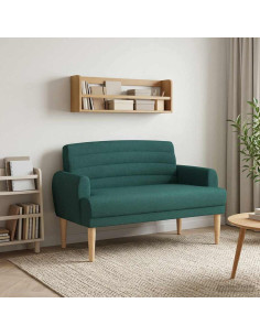 Loveseat con bottoni imbottiti Verde Scuro 116 x 67 x 80 cm
