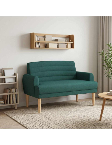 Loveseat con bottoni imbottiti Verde Scuro 116 x 67 x 80 cm