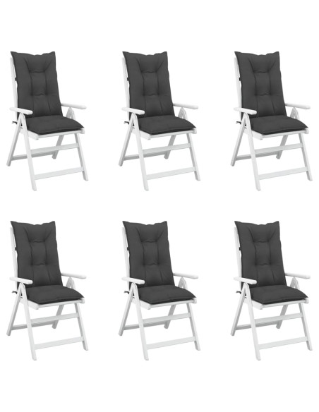 Cuscini per Sedie 6 pz Antracite 120x50x7 cm in Tessuto