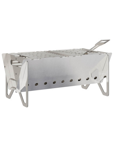 Focolare da campeggio 42 x 22 x 18 cm Acciaio Inox Argento