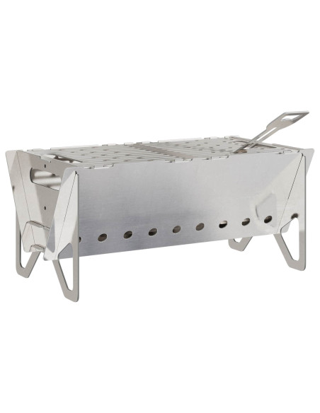 Focolare da campeggio 42 x 22 x 18 cm Acciaio Inox Argento