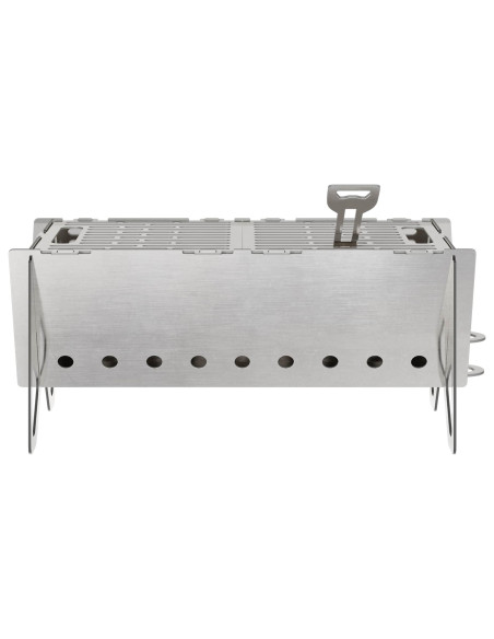 Focolare da campeggio 42 x 22 x 18 cm Acciaio Inox Argento