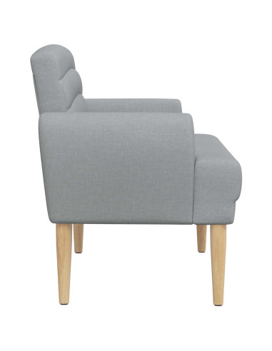 Loveseat con bottoni imbottiti Grigio Chiaro 116 x 67 x 80 cm