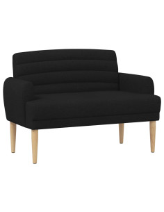 Loveseat con bottoni imbottiti Nero 116 x 67 x 80 cm Tessuto 2