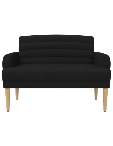 Loveseat con bottoni imbottiti Nero 116 x 67 x 80 cm Tessuto