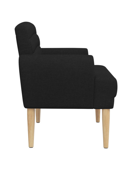 Loveseat con bottoni imbottiti Nero 116 x 67 x 80 cm Tessuto