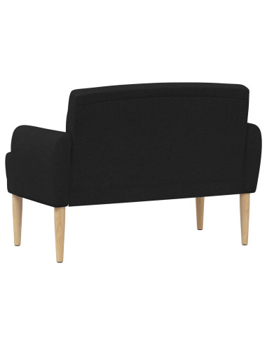 Loveseat con bottoni imbottiti Nero 116 x 67 x 80 cm Tessuto