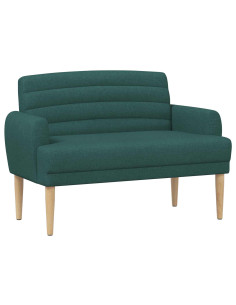 Loveseat con bottoni imbottiti Verde Scuro 116 x 67 x 80 cm 2