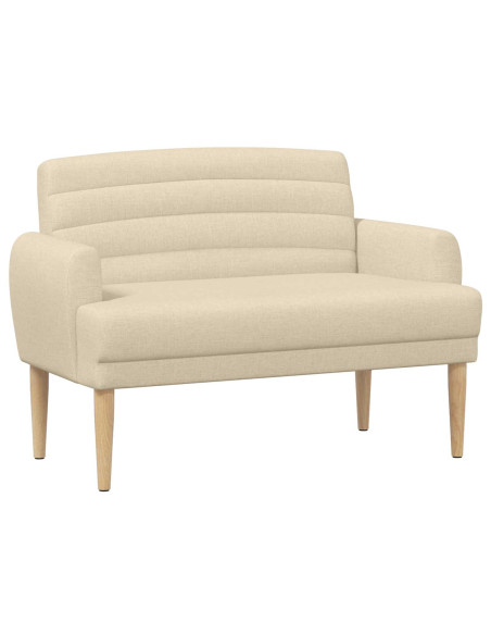 Loveseat con bottoni imbottiti Crema 116 x 67 x 80 cm Tessuto