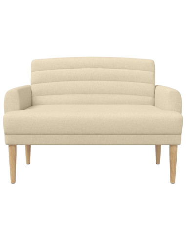 Loveseat con bottoni imbottiti Crema 116 x 67 x 80 cm Tessuto