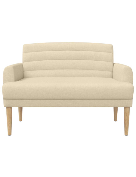 Loveseat con bottoni imbottiti Crema 116 x 67 x 80 cm Tessuto