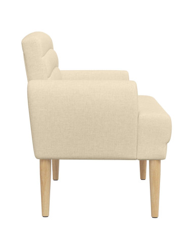 Loveseat con bottoni imbottiti Crema 116 x 67 x 80 cm Tessuto