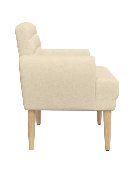 Loveseat con bottoni imbottiti Crema 116 x 67 x 80 cm Tessuto