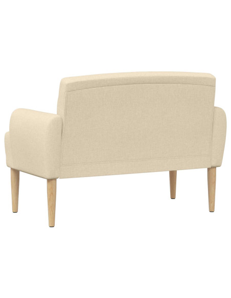 Loveseat con bottoni imbottiti Crema 116 x 67 x 80 cm Tessuto