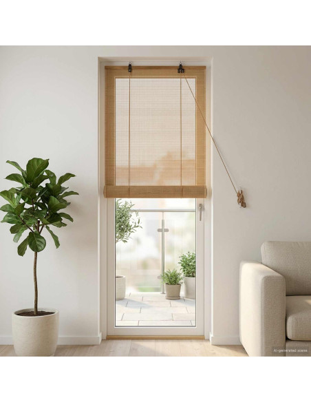 Tenda a rullo Marrone 40 x 220 cm Bambù
