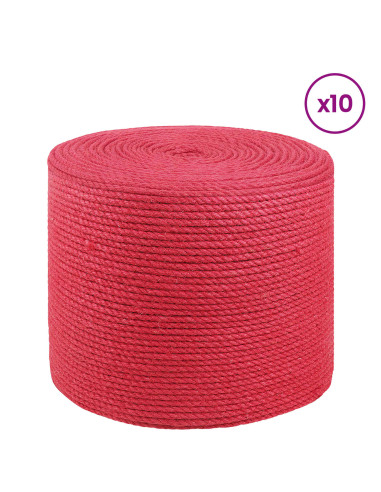 Corda di Juta 10 pcs Rosso 100% juta Tossa