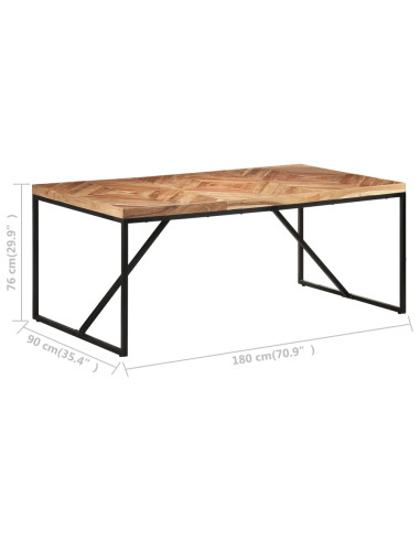 Tavolo da Pranzo 180x90x76 cm Legno Massello di Acacia e Mango