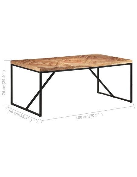 Tavolo da Pranzo 180x90x76 cm Legno Massello di Acacia e Mango