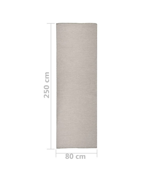 Tappeto da Esterni a Tessitura Piatta 80x250 cm Grigio Chiaro