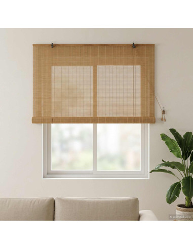 Tenda a rullo Marrone 160 x 160 cm Bambù