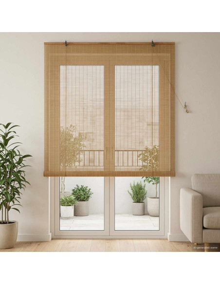 Tenda a rullo Marrone 160 x 220 cm Bambù