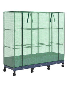 Vaso da Giardino con Copertura per Serra e Ruote 3 pz PP 2