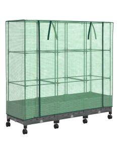 Vaso da Giardino con Copertura per Serra e Ruote 3 pz PP 2
