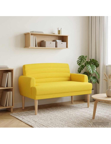 Loveseat con bottoni imbottiti Giallo Chiaro 116 x 67 x 80 cm