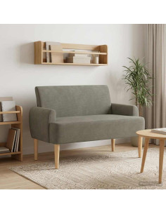 Loveseat con bottoni imbottiti Grigio Chiaro 116 x 67 x 81 cm