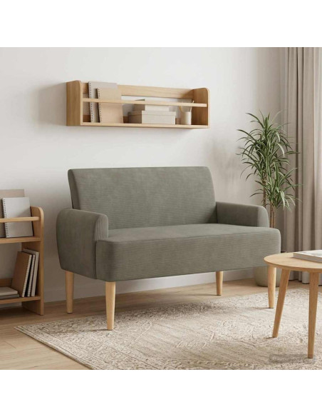 Loveseat con bottoni imbottiti Grigio Chiaro 116 x 67 x 81 cm