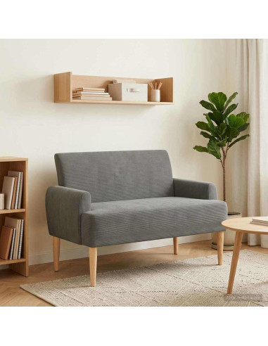Loveseat con bottoni imbottiti Grigio Scuro 116 x 67 x 81 cm