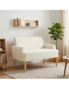 Loveseat con bottoni imbottiti Crema 116 x 67 x 81 cm