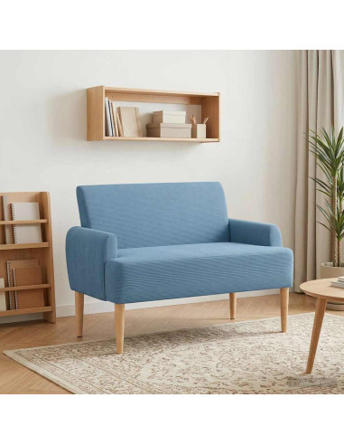 Loveseat con bottoni imbottiti Blu 116 x 67 x 81 cm